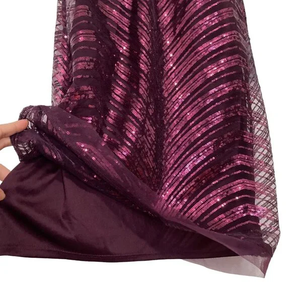 Vince Camuto burgundy sequin mini dress size 6 - Picture 5 of 8
